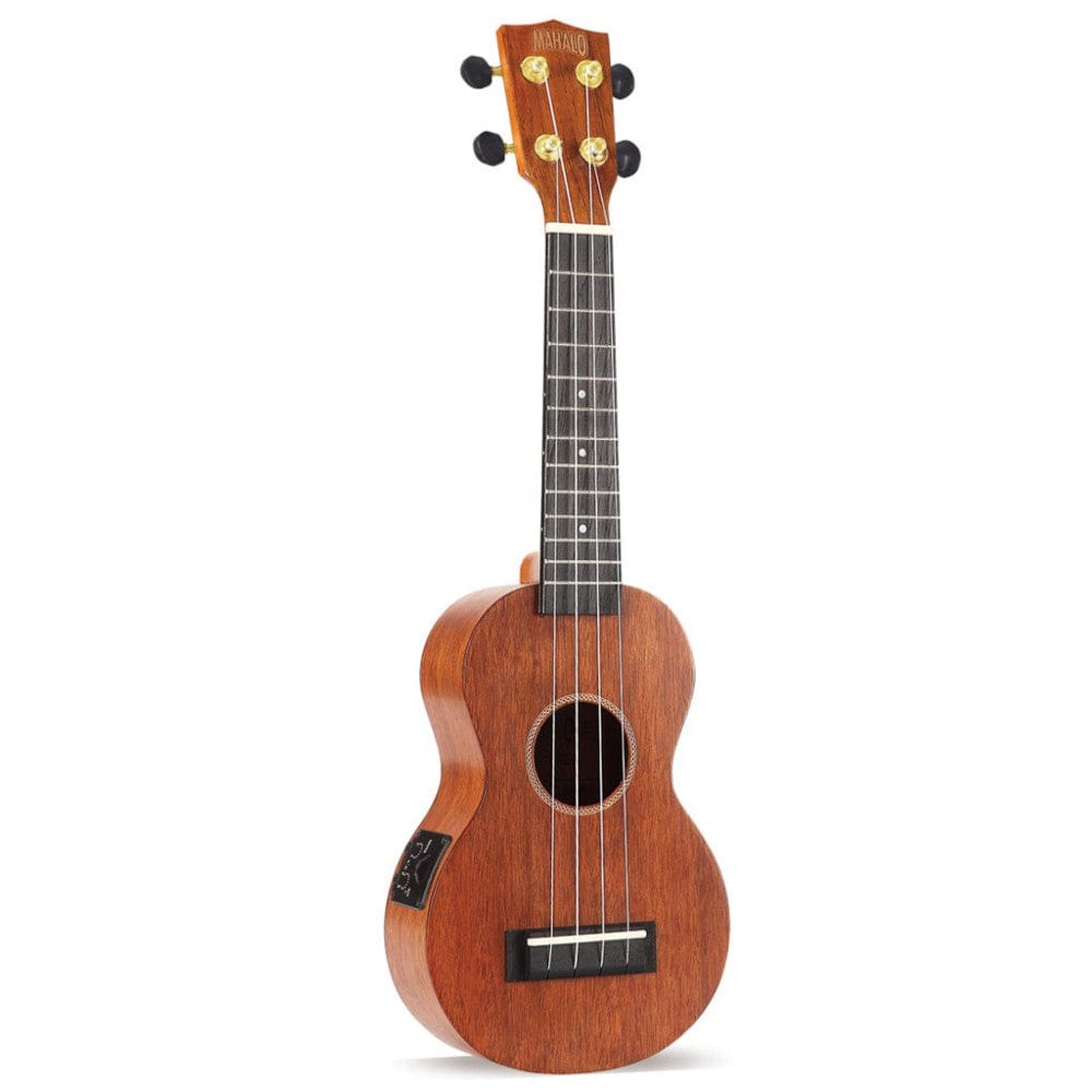 mahalo soprano ukuleles transparent brown mahalo mj1vt semi electric soprano ukulele with bag #color_transparent-brown