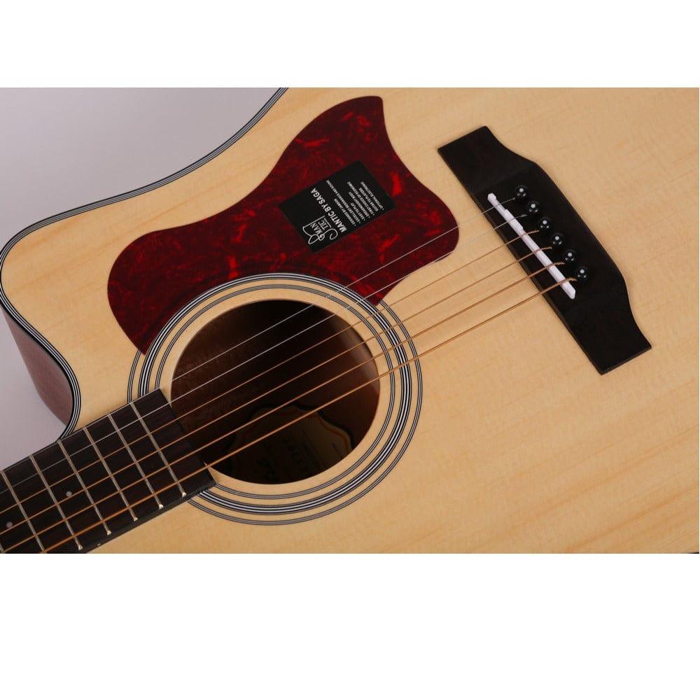 mantic acoustic guitars mantic ag-370c dreadnought 6 string acoustic guitar