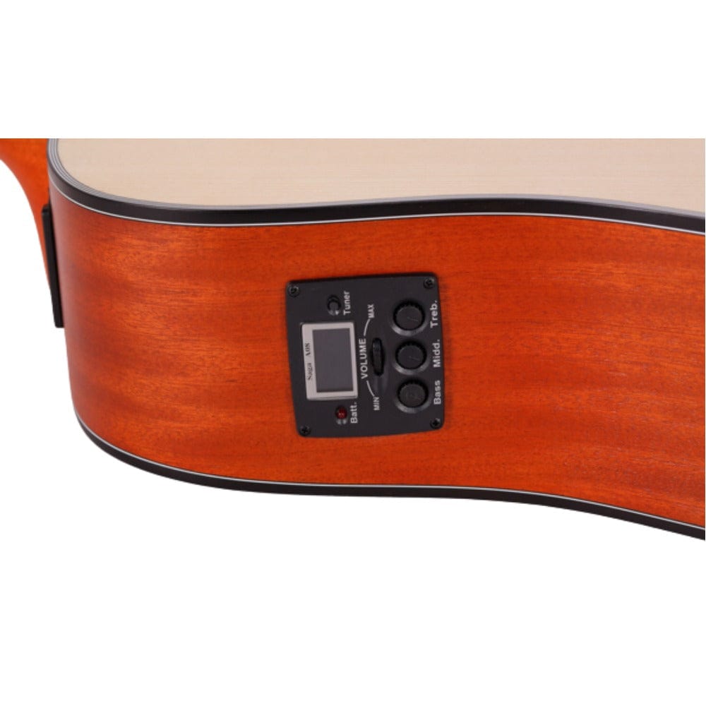 Mantic Electro Acoustic Guitars Natural Mantic AG-370CE Dreadnought 6 String Electro Acoustic Guitar