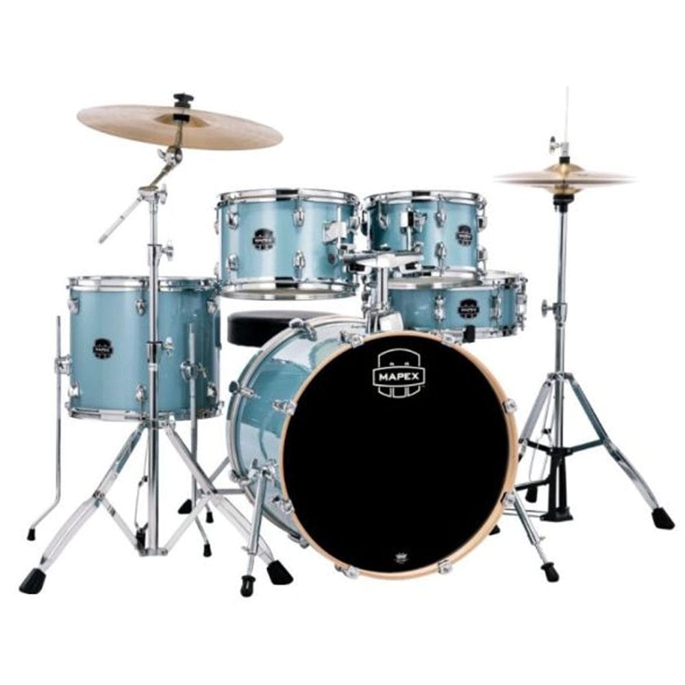 mapex acoustic drum kits aqua blue sparkle mapex venus series 5 piece acoustic drum kit