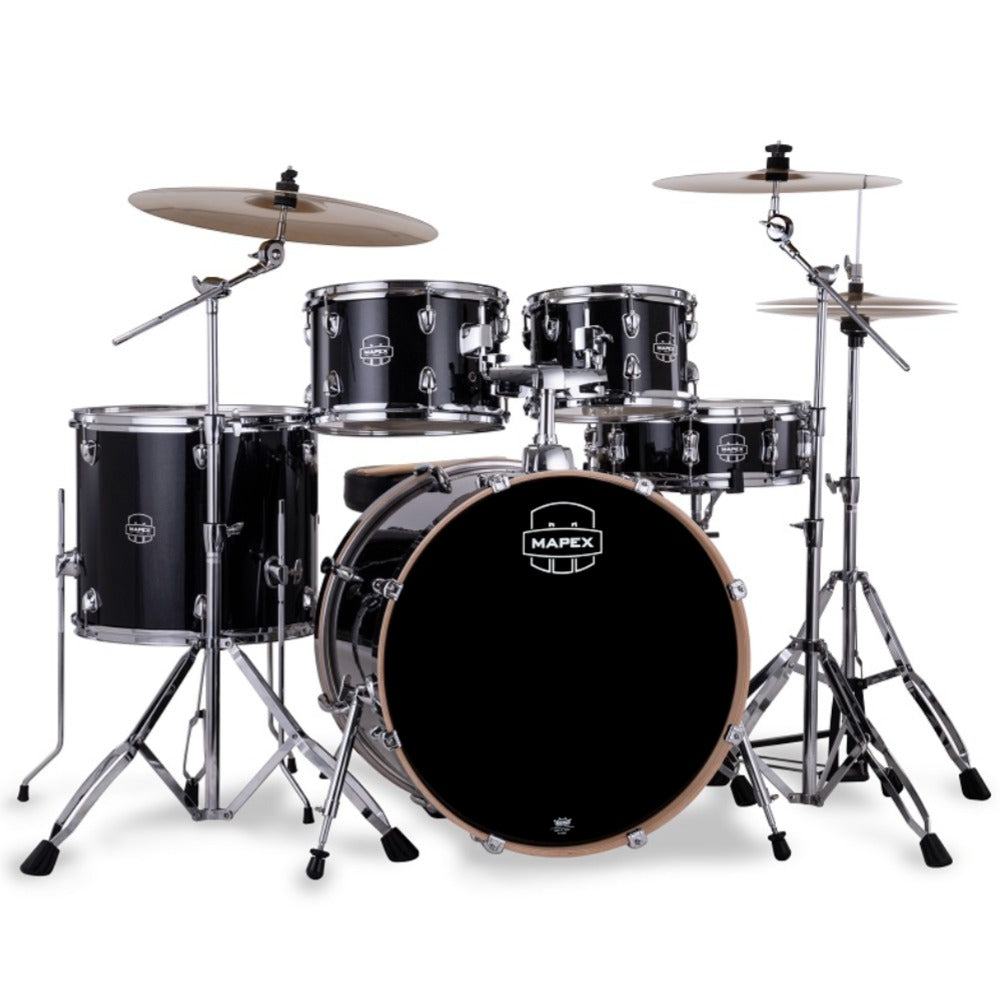 Mapex Acoustic Drum Kits BlackGalaxy Sparkle Mapex Venus 5 Piece Acoustic Drum Set with Hardware & Throne