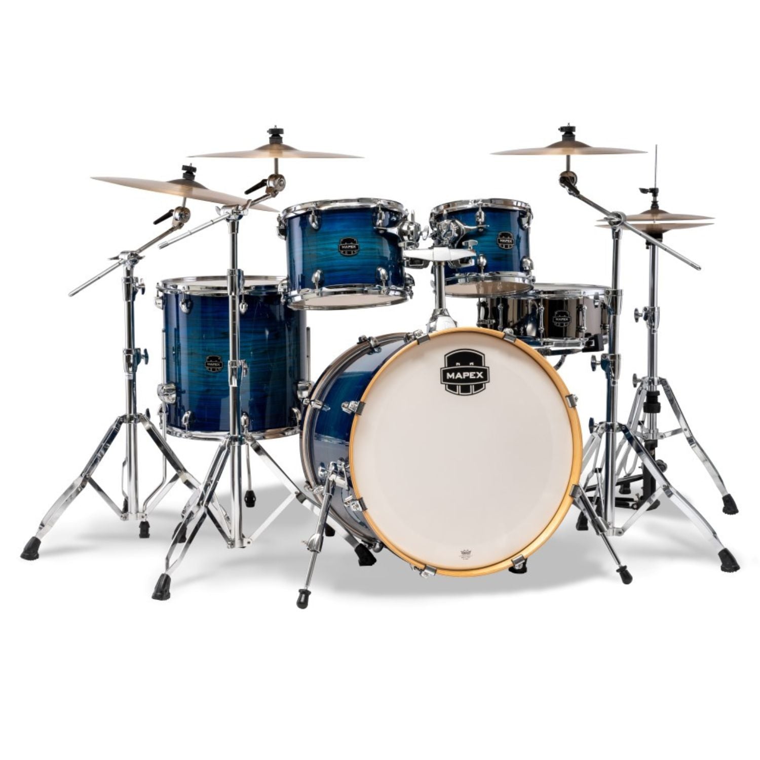 Mapex Acoustic Drum Kits Blue Wave Burst Mapex Armory Series 5 Pcs Hybrid Rock Shell Pack Acoustic Drum Kit #color_blue-wave-burst