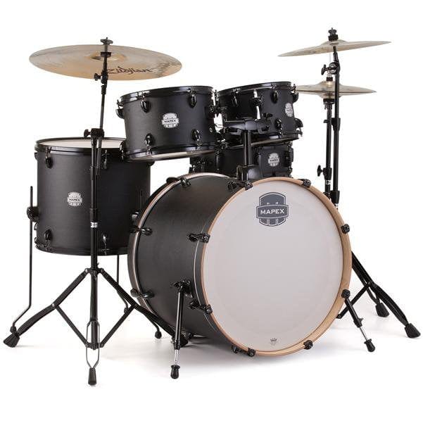 mapex acoustic drum kits deep black - iz mapex st5295f storm rock 5-piece acoustic drum kit with hardware #color_deep-black---iz