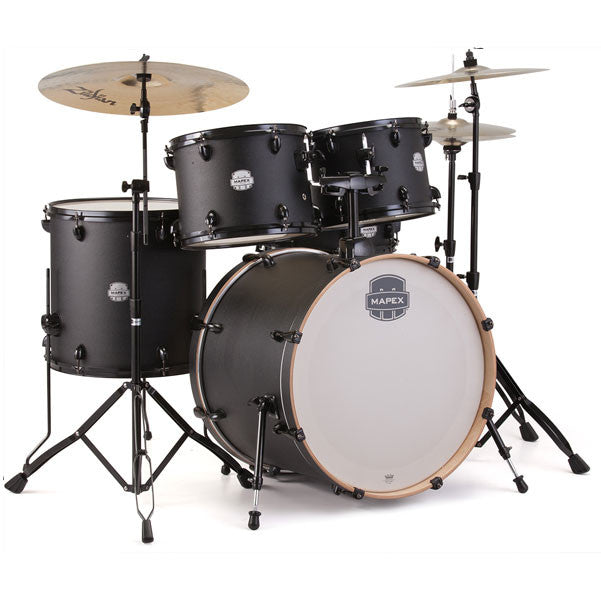 mapex acoustic drum kits deep black mapex st5255 storm series 5pcs acoustic drum kit with hardware #color_deep-black
