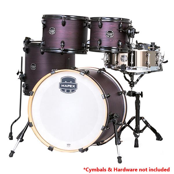 mapex acoustic drum kits mapex ar504s armory series 5 pcs black plated fusion shell pack - purple haze