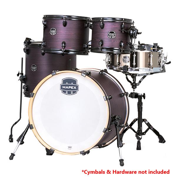 mapex acoustic drum kits mapex ar504s armory series 5 pcs black plated fusion shell pack - purple haze