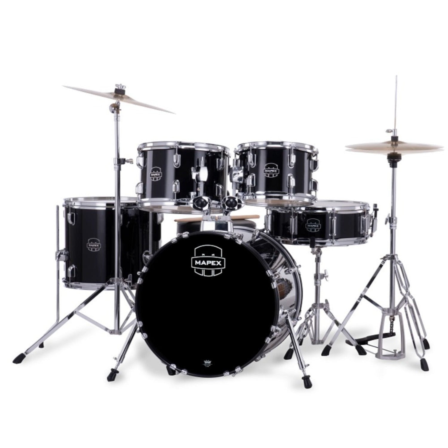 Mapex Acoustic Drum Kits Mapex CM5844FTC Jazz Jr Comet 5 Piece Acoustic Drum Set with Hardware Throne & Cymbals