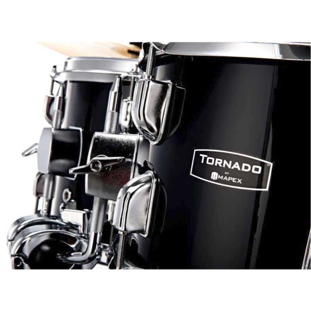 mapex acoustic drum kits mapex tnd5294f tornado 5pcs with hardware throne & cymbals drum set #color_black