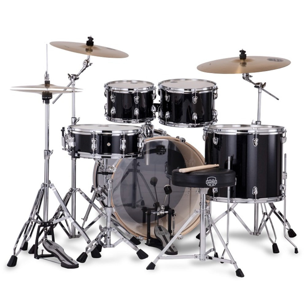 Mapex Acoustic Drum Kits Mapex Venus 5 Piece Acoustic Drum Set with Hardware & Throne