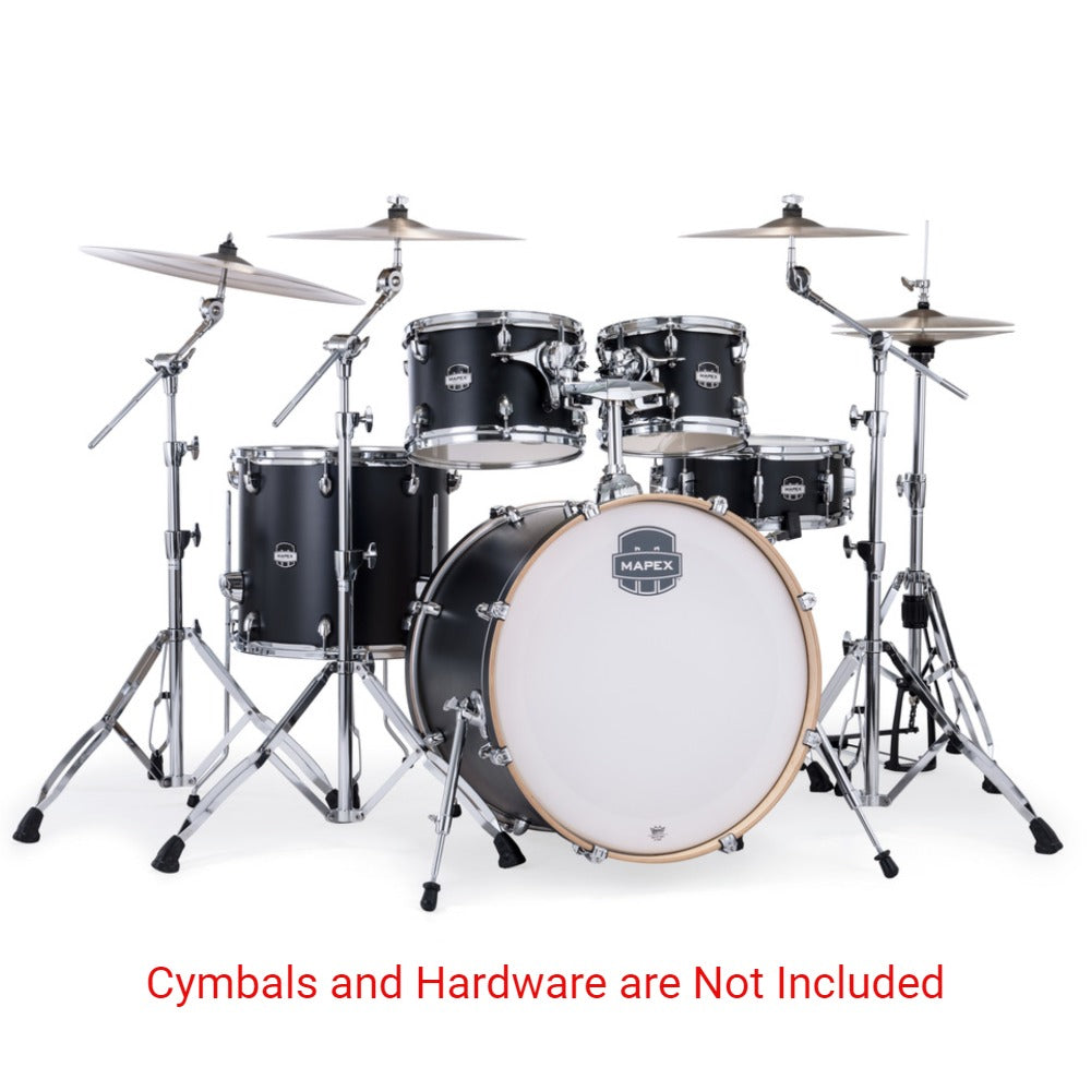 Mapex Acoustic Drum Kits Matte Black Mapex MM529SF Mars Maple Series 5 Piece Hybrid Shell Pack Acoustic Drum Set