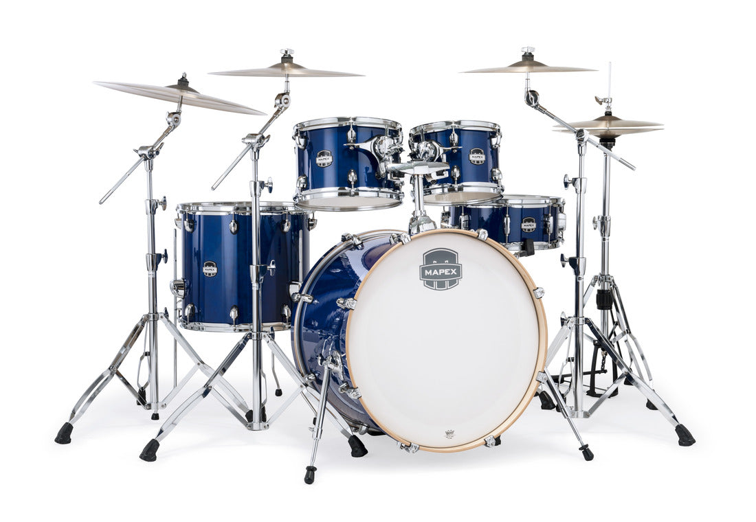 Mapex Acoustic Drum Kits Midnight Blue Mapex Mars Maple Series 5 Piece Hybrid Shell Pack Drum Set
