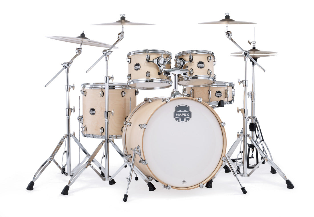 Mapex Acoustic Drum Kits Natural Satin Mapex Mars Maple Series 5 Piece Hybrid Shell Pack Drum Set