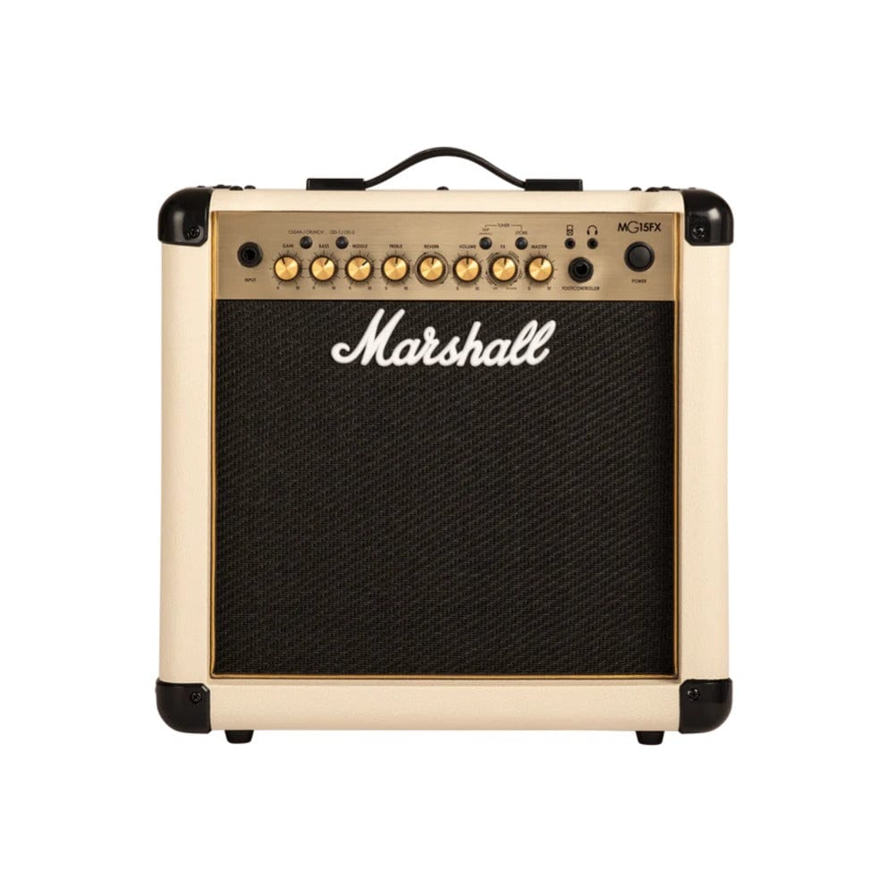 marshall guitar combo amplifiers cream marshall mg-15gfx gold series 15-watts combo guitar amplifier with effects #color_cream