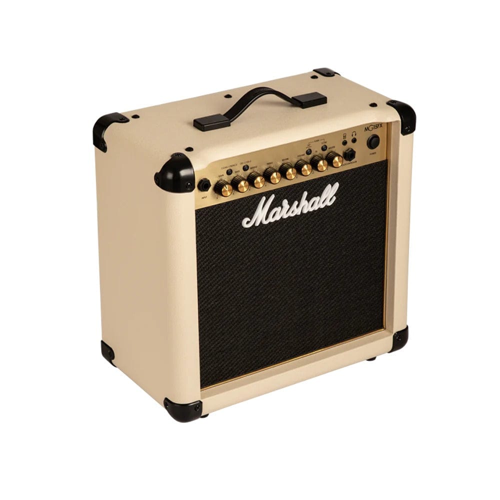 marshall guitar combo amplifiers marshall mg-15gfx gold series 15-watts combo guitar amplifier with effects #color_cream