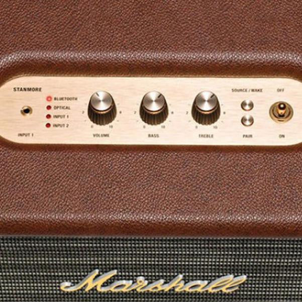 marshall multimedia speakers marshall st-01 stanmore wireless bluetooth active stereo speaker #color_brown