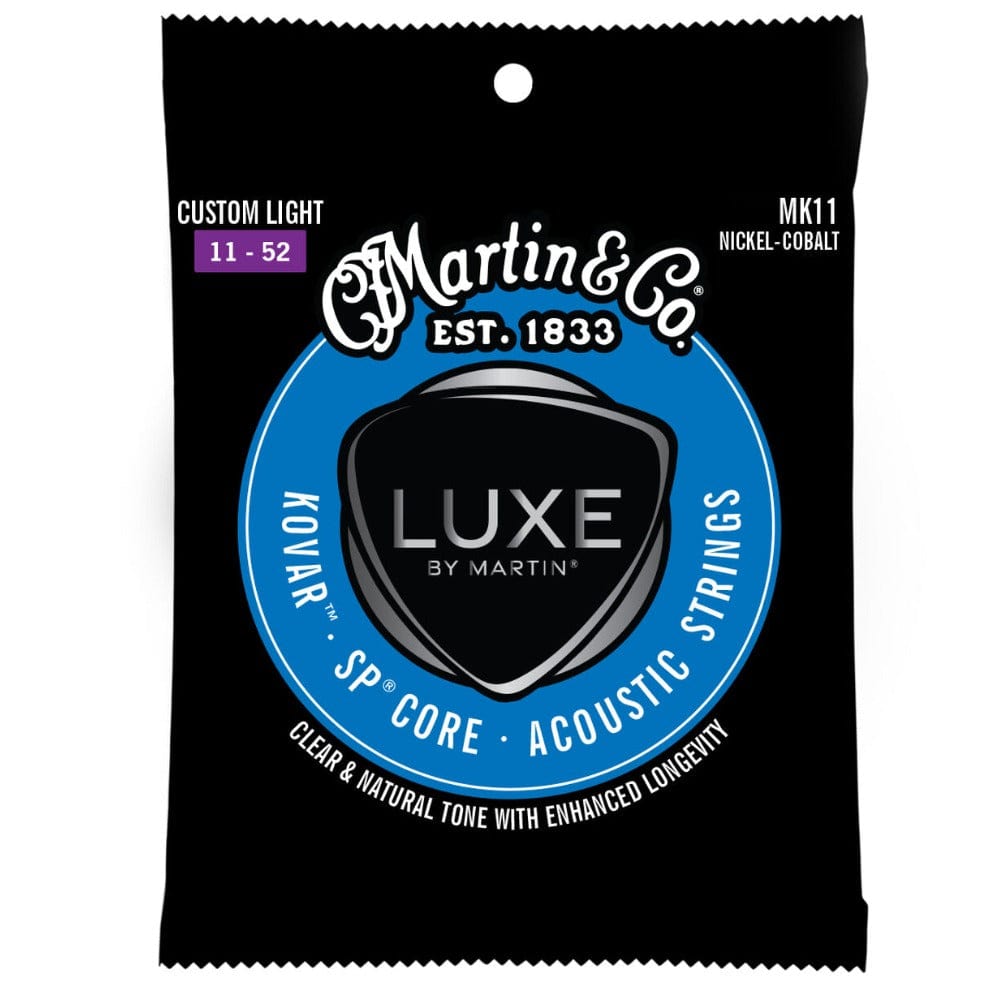 martin acoustic guitar strings custom light - 11-52 martin luxe kovar acoustic guitar strings #gauage_custom-light---11-52