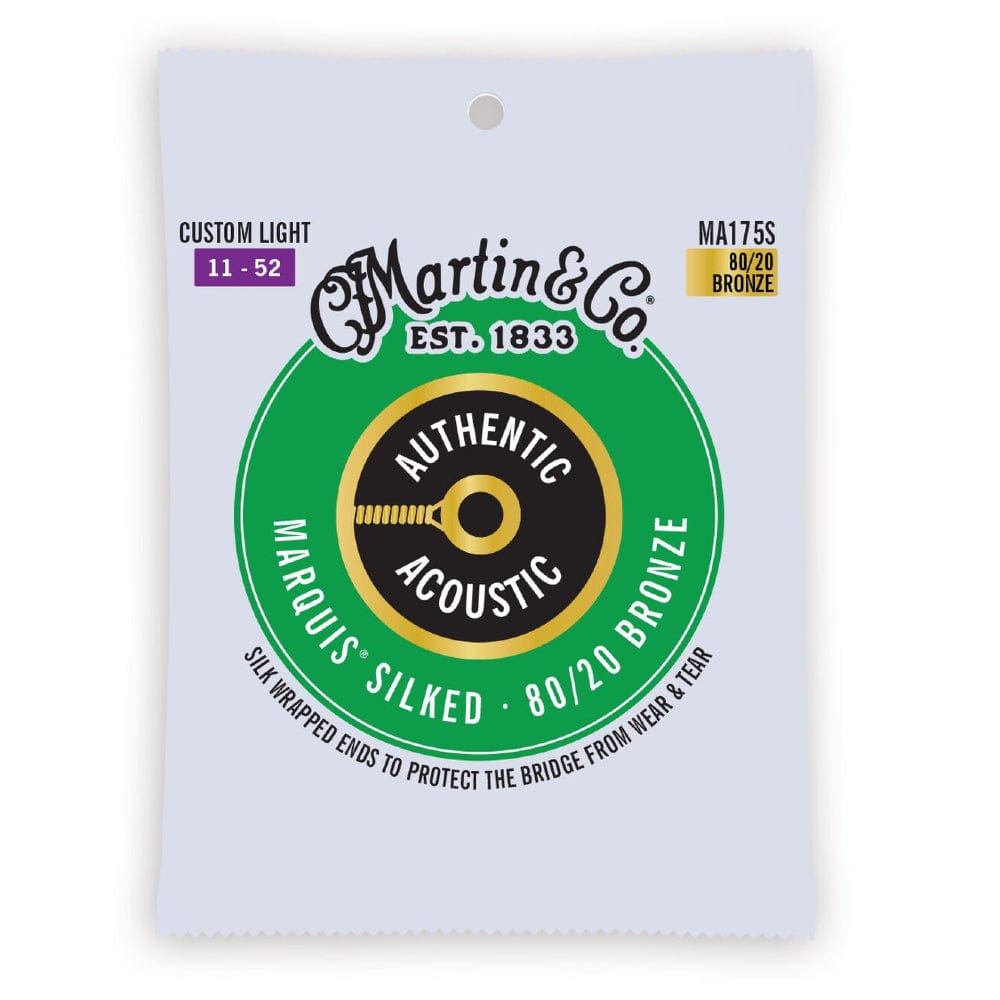 martin acoustic guitar strings martin ma175s marquis silked 80/20 bronze authentic acoustic guitar strings custom light 11-52