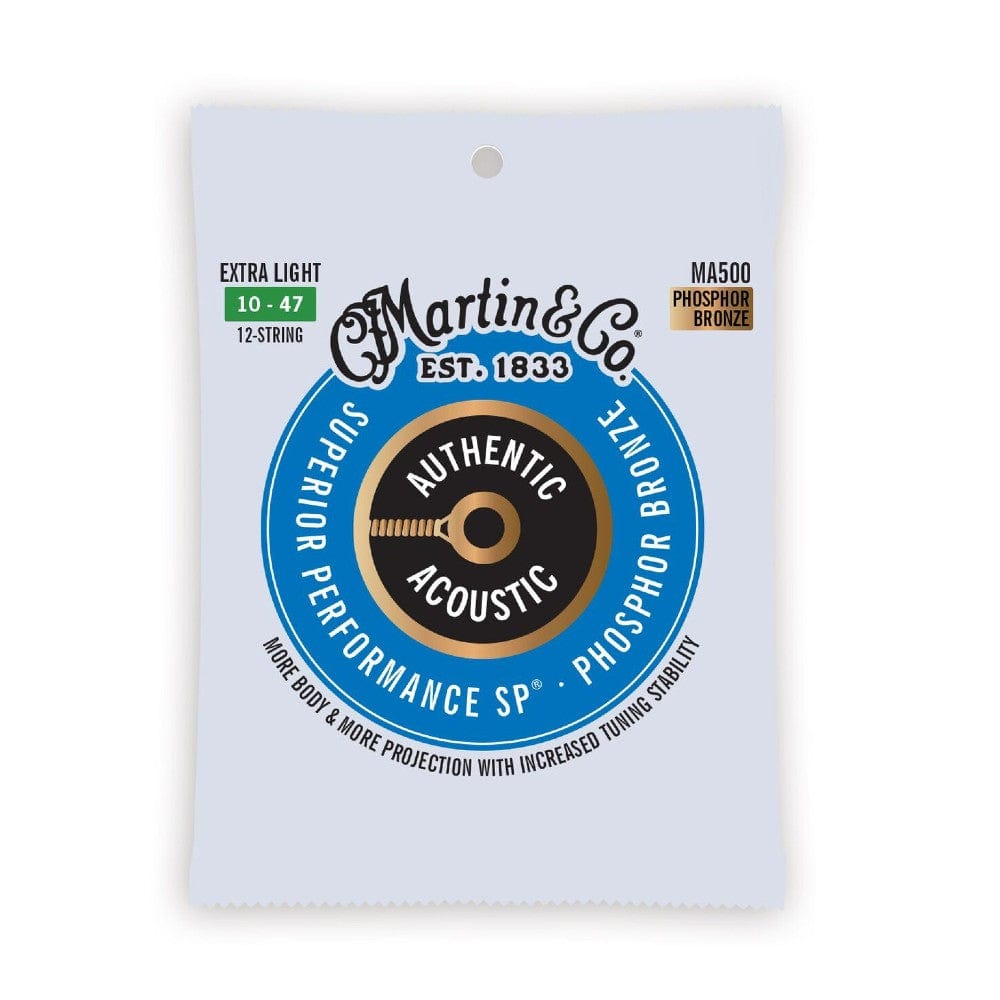 martin acoustic guitar strings martin ma500 sp phosphor bronze authentic acoustic guitar strings - extra light 10-47