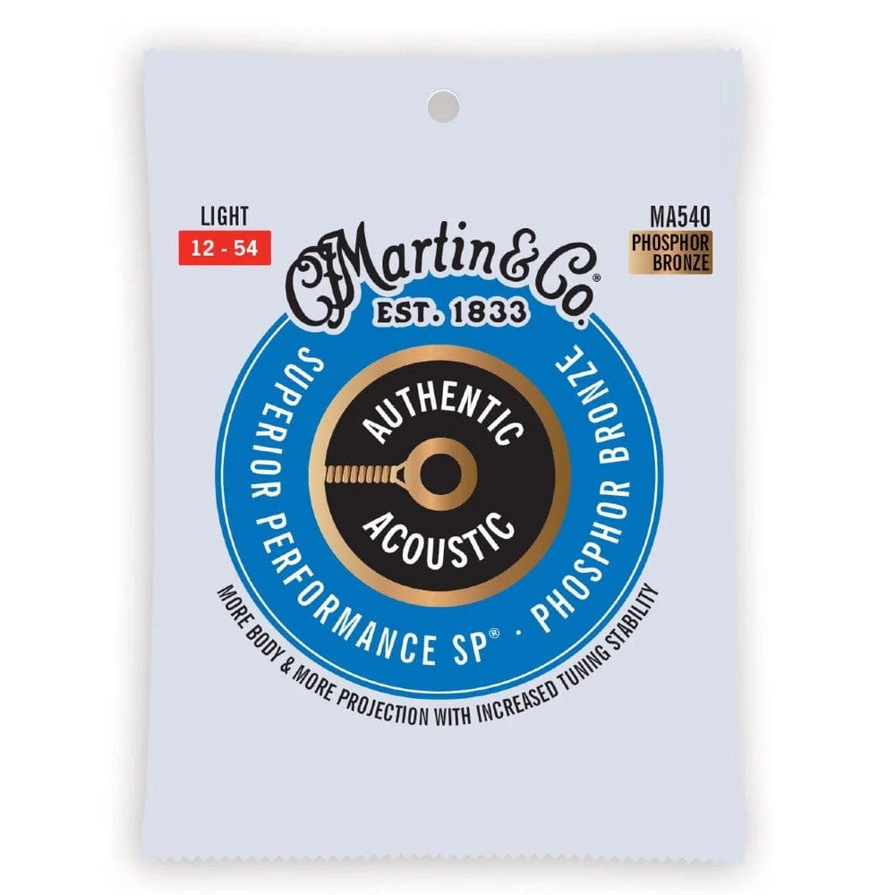 martin acoustic guitar strings martin ma540 authentic phosphor bronze superior performance acoustic guitar string - .12-.54