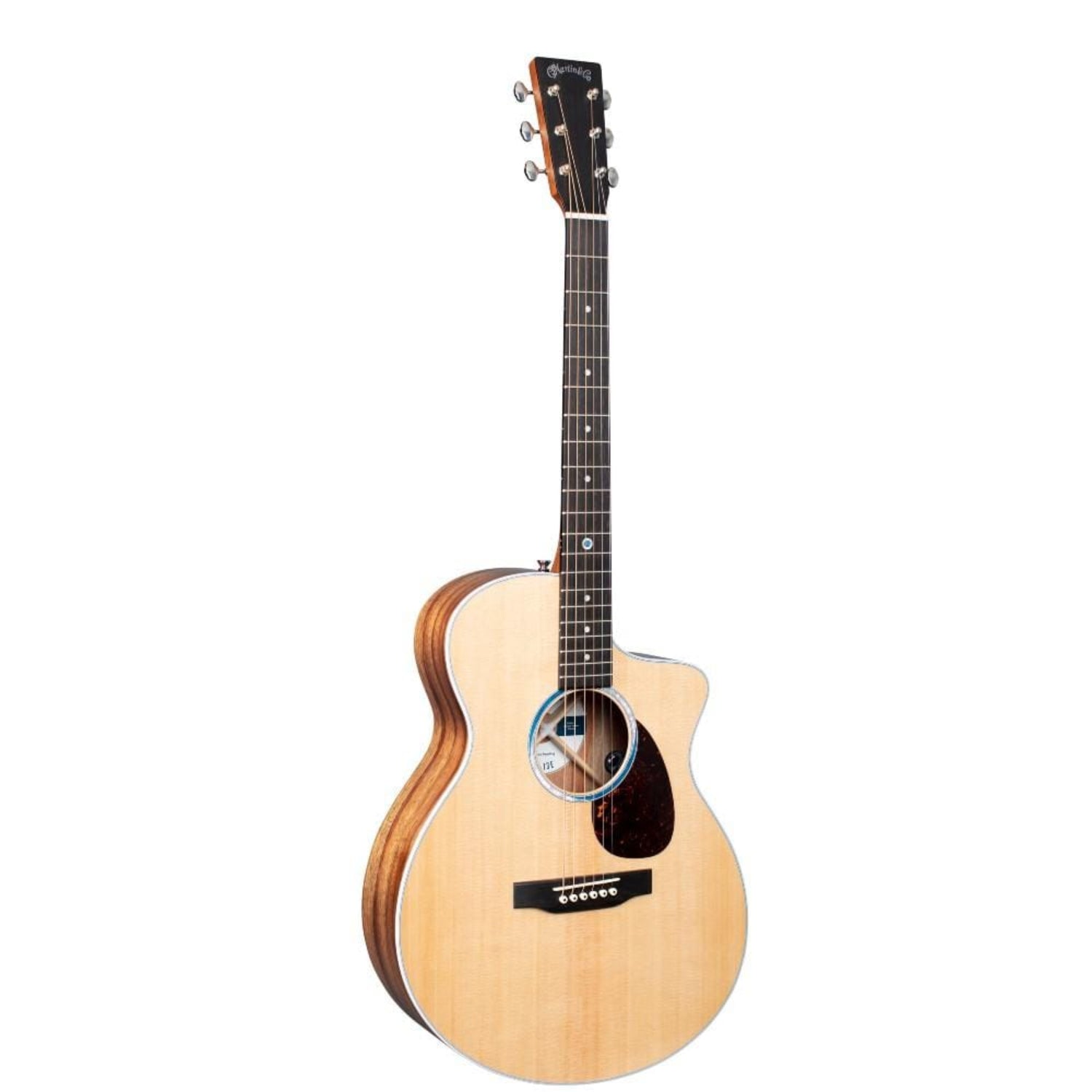 martin electro acoustic guitars martin sc-13e cutaway electro acoustic guitar with soft case- natural