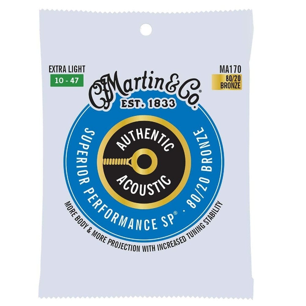 martin guitars acoustic guitar strings martin ma170 original 80/20 bronze acoustic guitar strings - .010-.047