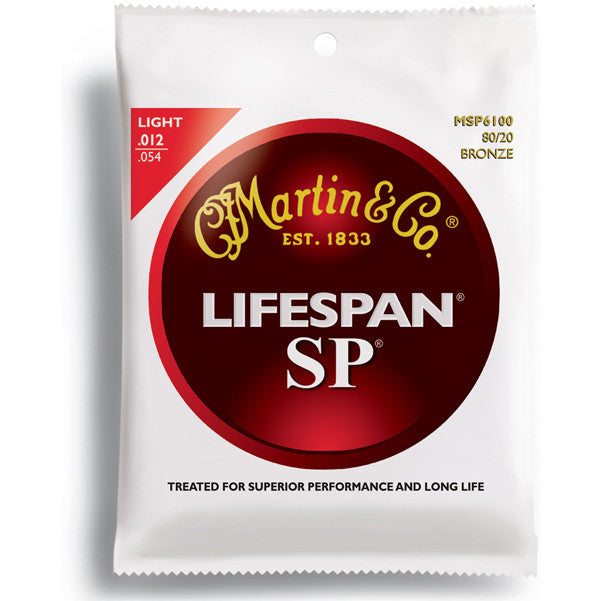 martin guitars acoustic guitar strings martin msp6100 acoustic guitar strings - light, bronze, 12-54