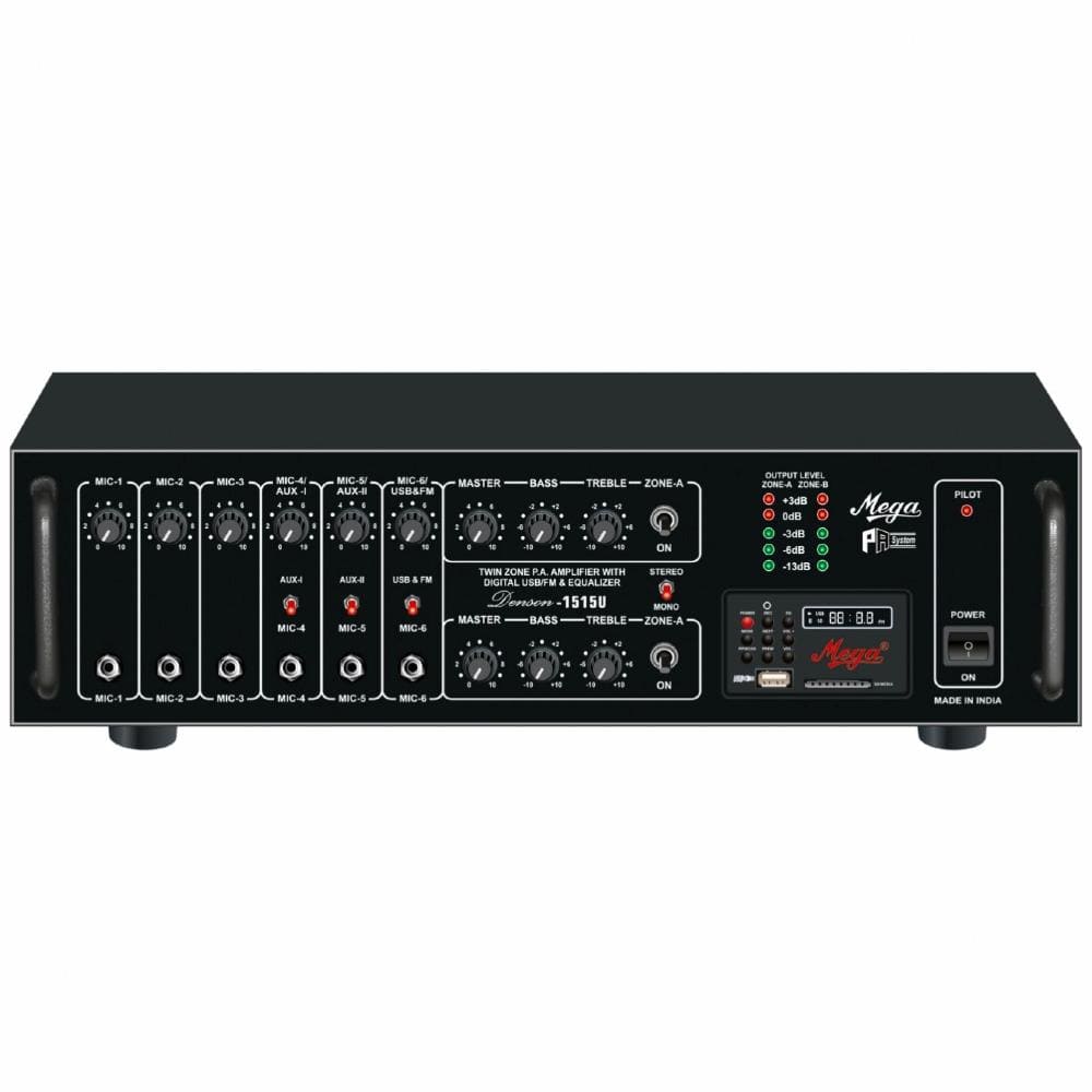mega power amplifiers mega denson d-1515u twin zone power amplifier