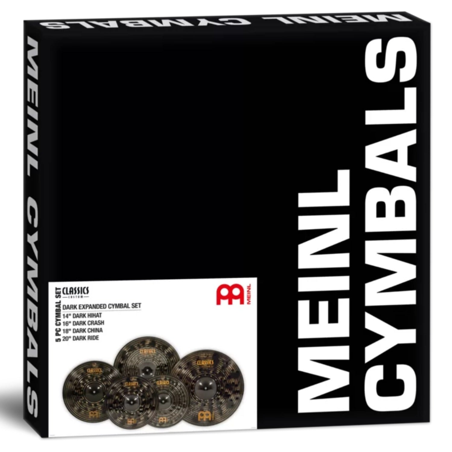 Meinl Cymbal Packs Meinl CCD-CS1 Classics Custom Dark 14"HH 16"Cr 18"Ch 20"Rd Cymbals Set