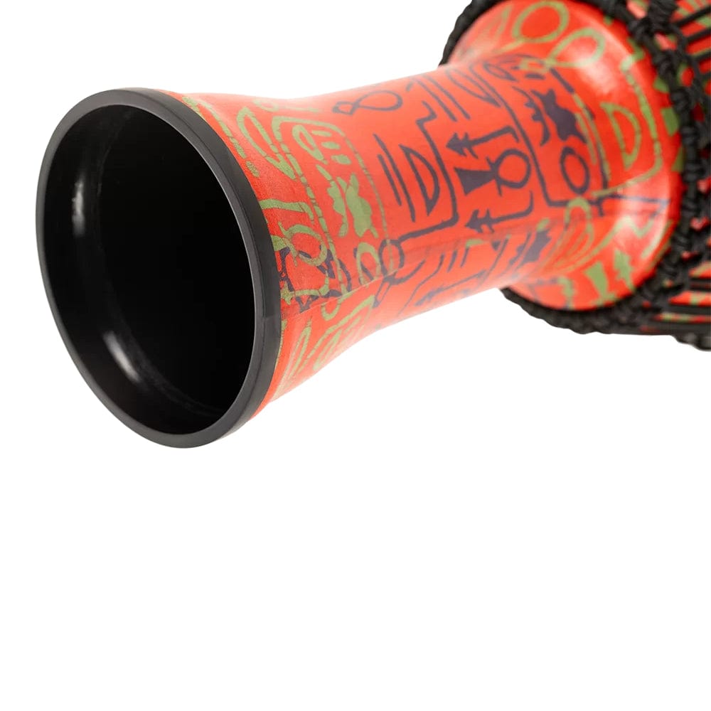 meinl djembes meinl percussion travel series 12 rope tuned synthetic djembe #design-pattern_pharaohs-script