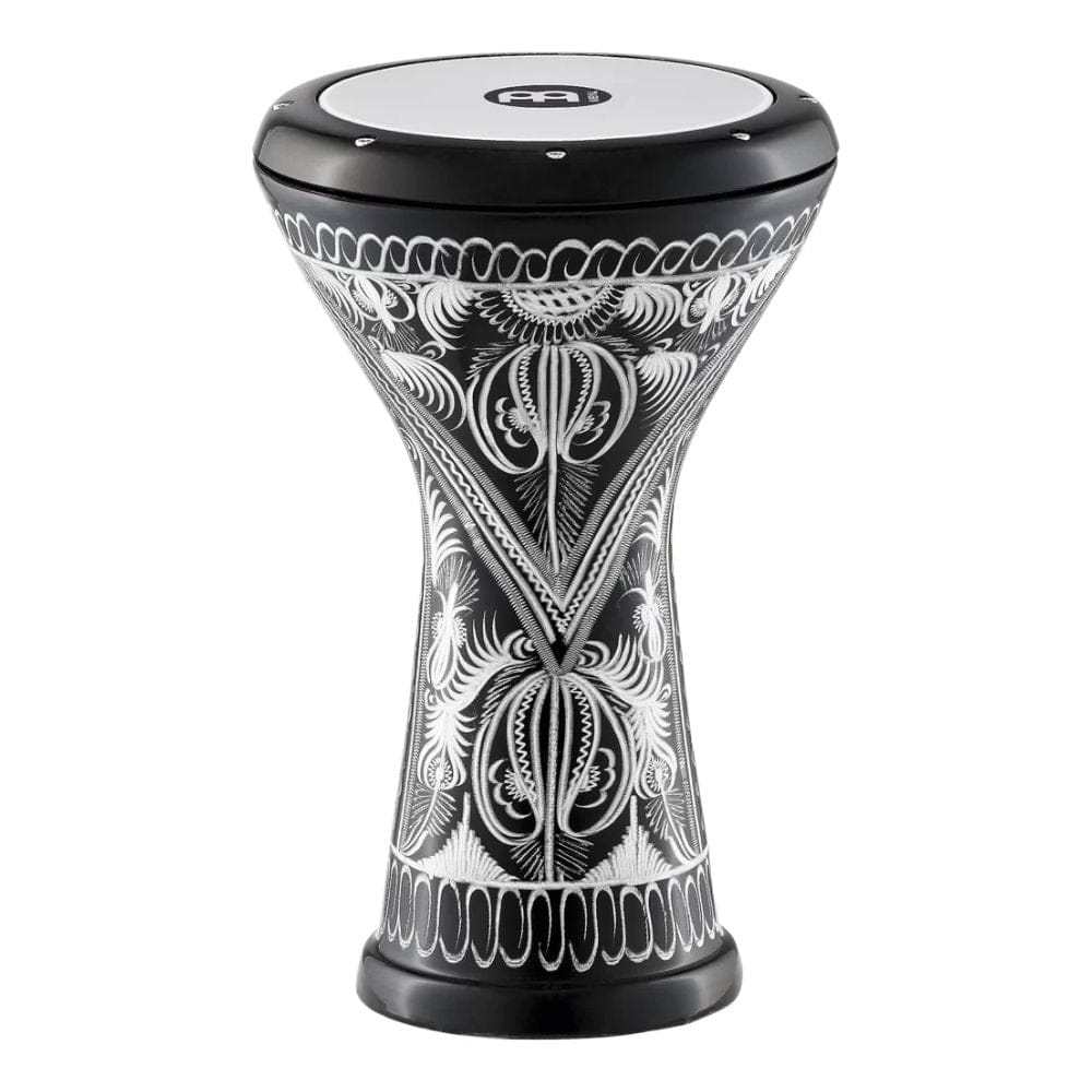 meinl hand percussions black meinl percussion aluminum series 8 1/2" hand engraved synthetic head doumbek