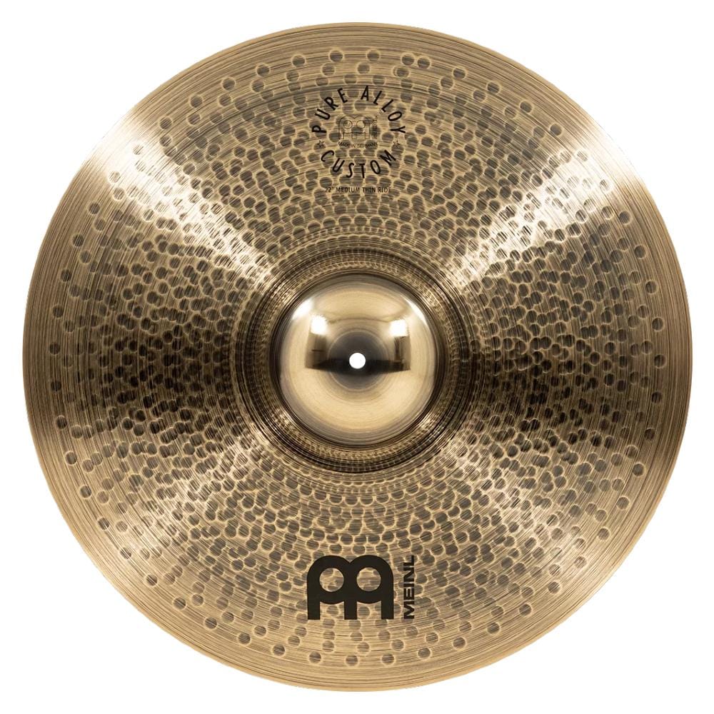 meinl ride cymbals ride cymbal meinl cymbals pac22mtr pure alloy custom 22 inch medium thin ride cymbal