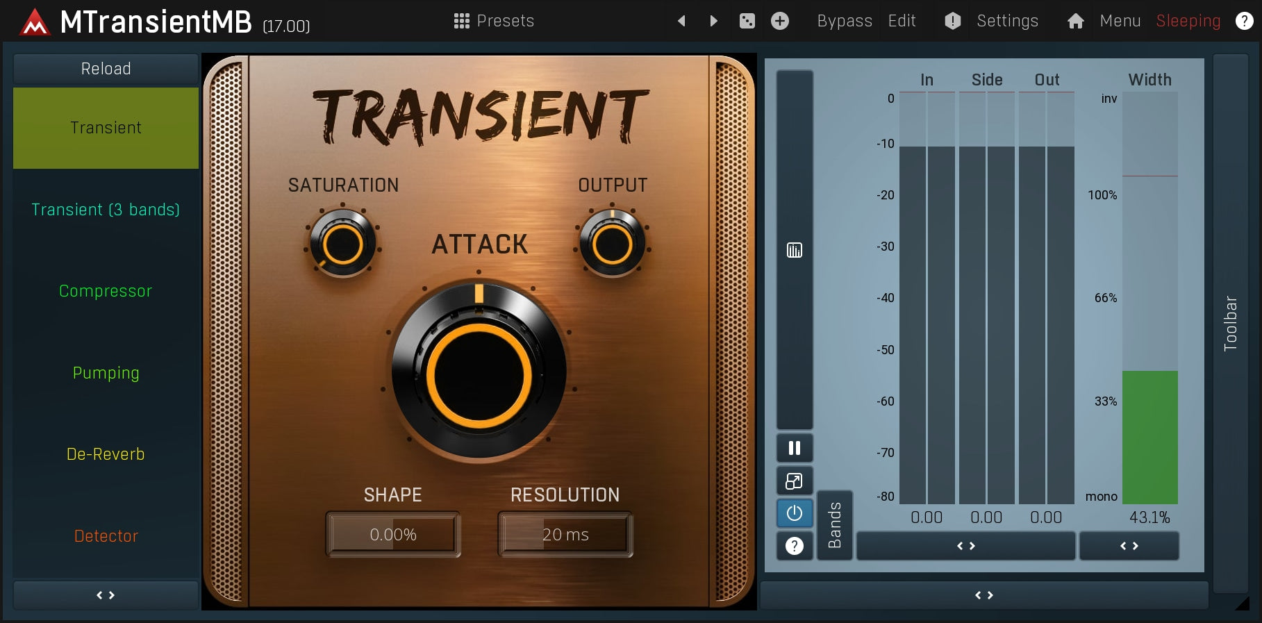 MELDA Virtual Processors MELDA MTransientMB Transient Shaper