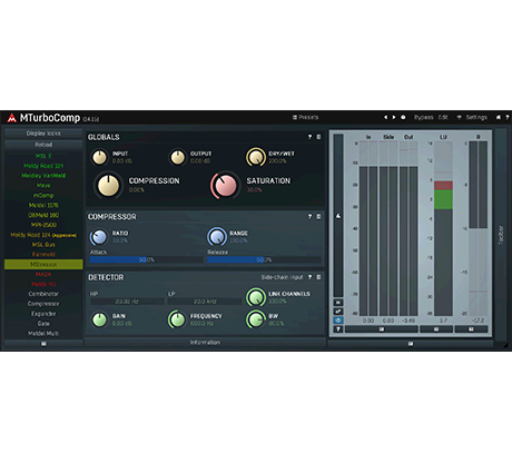 MELDA Virtual Processors MELDA MTurboComp Compressor – Professional Audio Software & Plugin