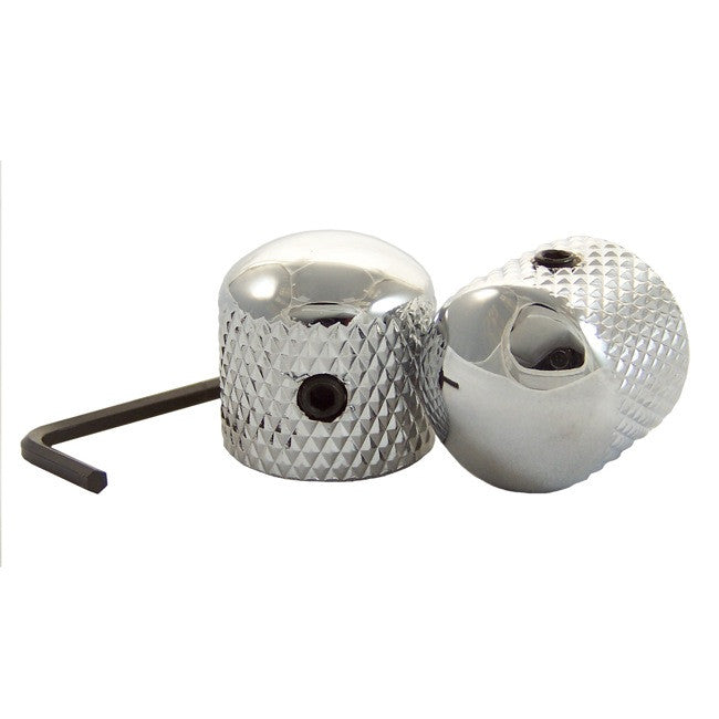 mighty mite guitar parts chrome mighty mite mmns006b/c/g dome knob 2pk #color_chrome