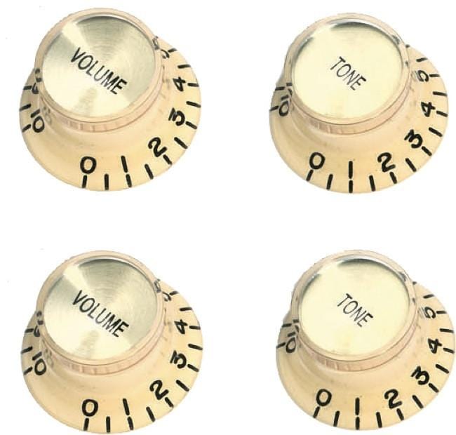 Mighty Mite Guitar Parts Cream Mighty Mite MMKN007BG Les Paul Style Vintage Knobs #color_cream