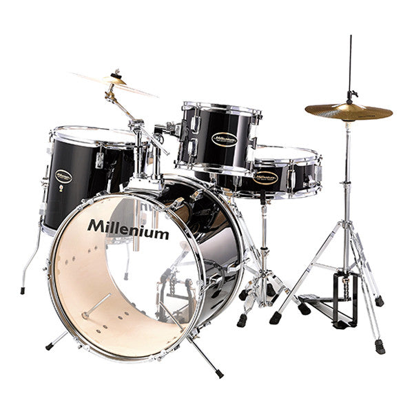 millenium acoustic drum kits millenium mx120 starter drum set - black