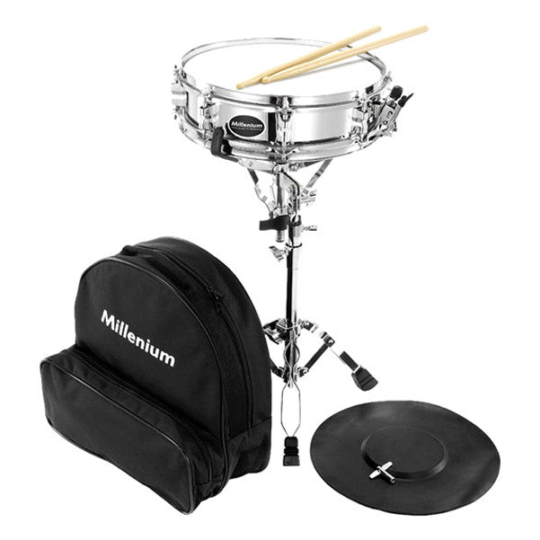 millenium snares millenium sd-17 snare drum starter kit - chrome