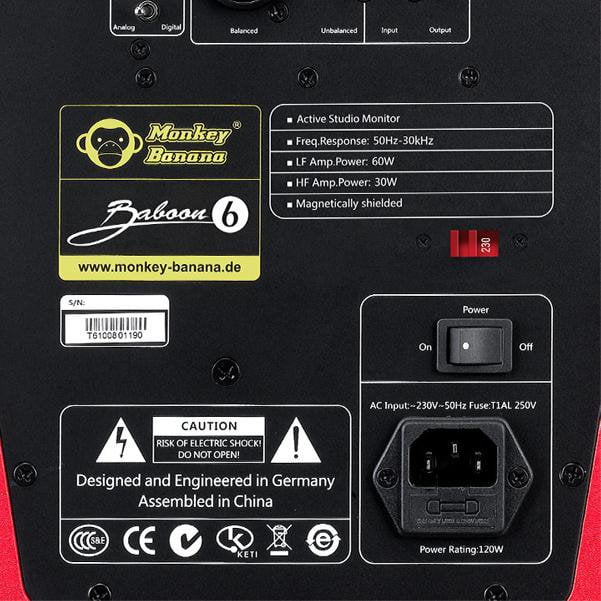 monkey banana monitor speakers monkey banana baboon 6 active studio monitor speaker #color_red