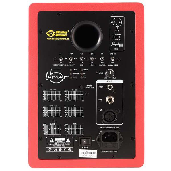 monkey banana monitor speakers monkey banana lemur 5 active studio monitor speaker #color_red
