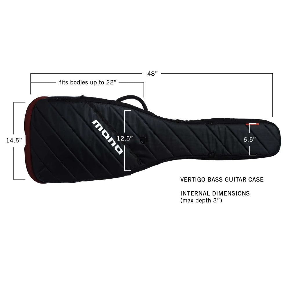 Mono Creators Bass Guitar Cases Grey Mono Creators M80-VEB Vertigo Steel Bass Guitar Case