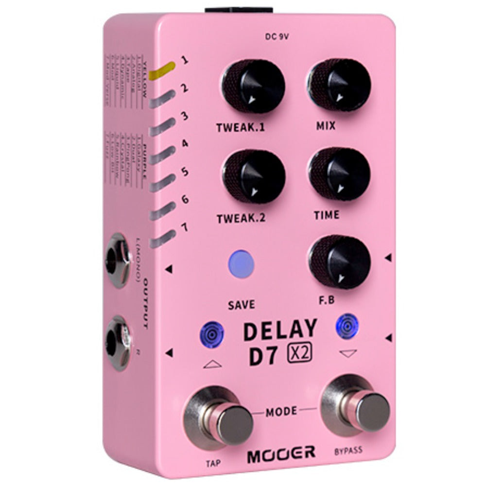 Mooer Delay Pedals Mooer D7 Delay X2 Dual Footswitch Stereo Delay Pedal