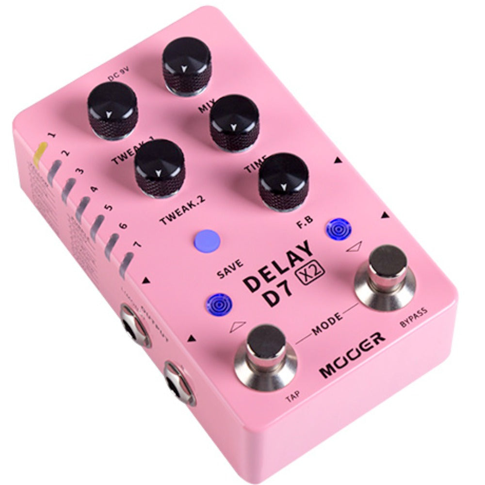 Mooer Delay Pedals Mooer D7 Delay X2 Dual Footswitch Stereo Delay Pedal
