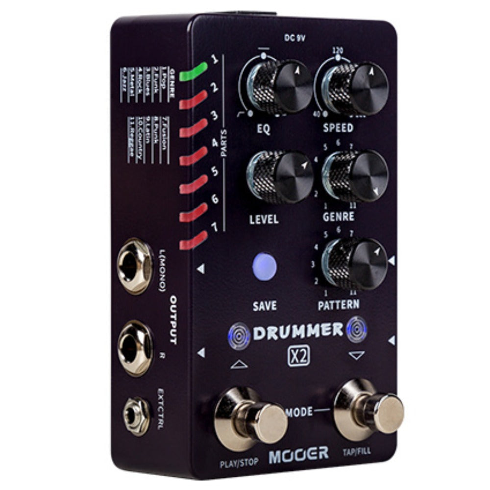 Mooer Drum Pedals Mooer Drummer X2 Dual Footswitch Drum Machine Pedal
