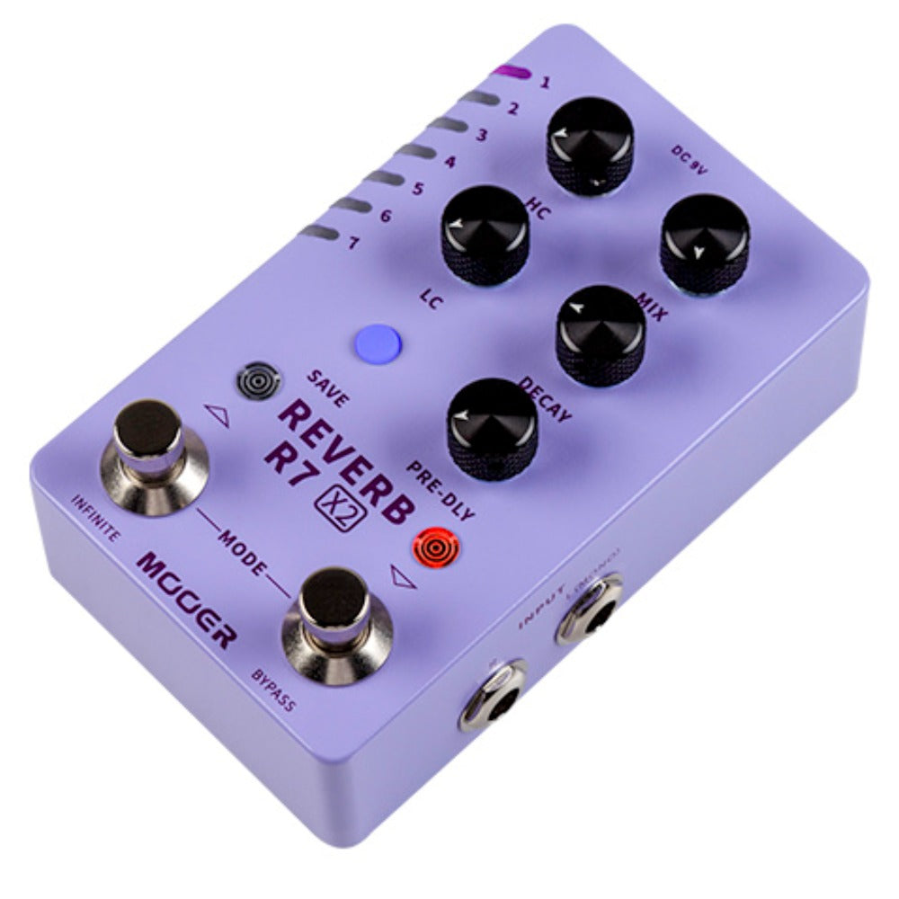 Mooer Reverb Pedals Mooer R7 Reverb X2 Dual Footswitch Stereo Reverb Pedal