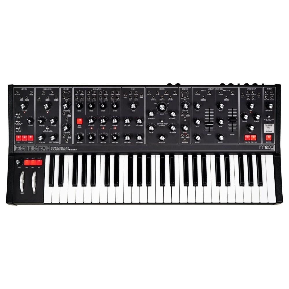 moog synthesizers all-black dark series moog matriarch 4 note paraphonic semi modular analog synthesizer