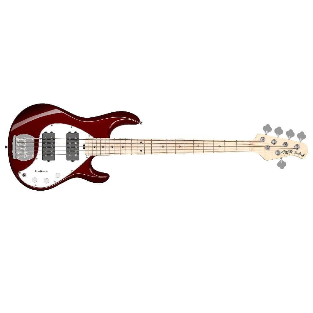 music man bass guitars candy apple red sterling by music man stingray 5 hh sub series bass guitar #color_candy-apple-red
