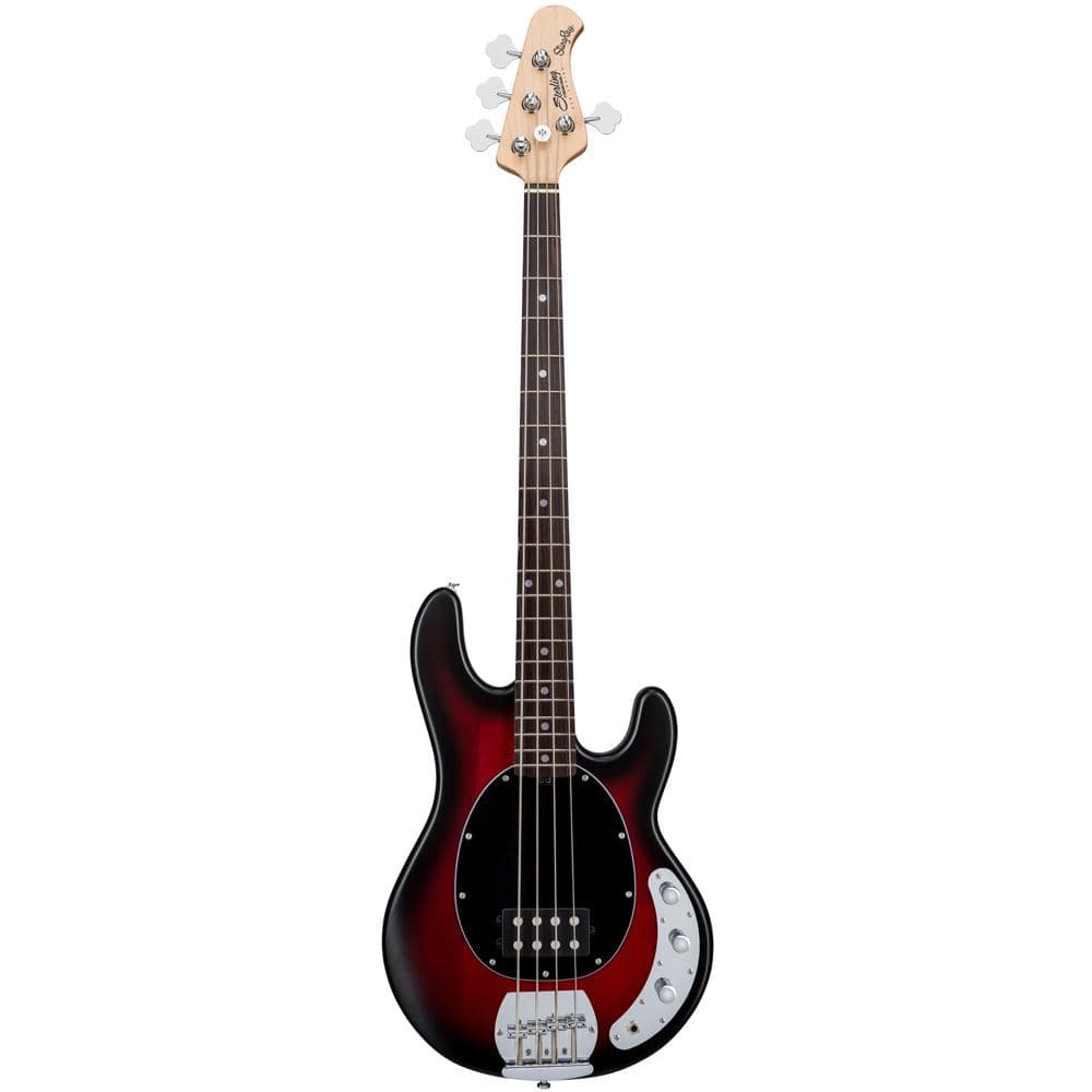 music man bass guitars ruby red burst satin sterling by music man sub series ray4 4-string bass guitar - rosewood fretboard #color_ruby-red-burst-satin