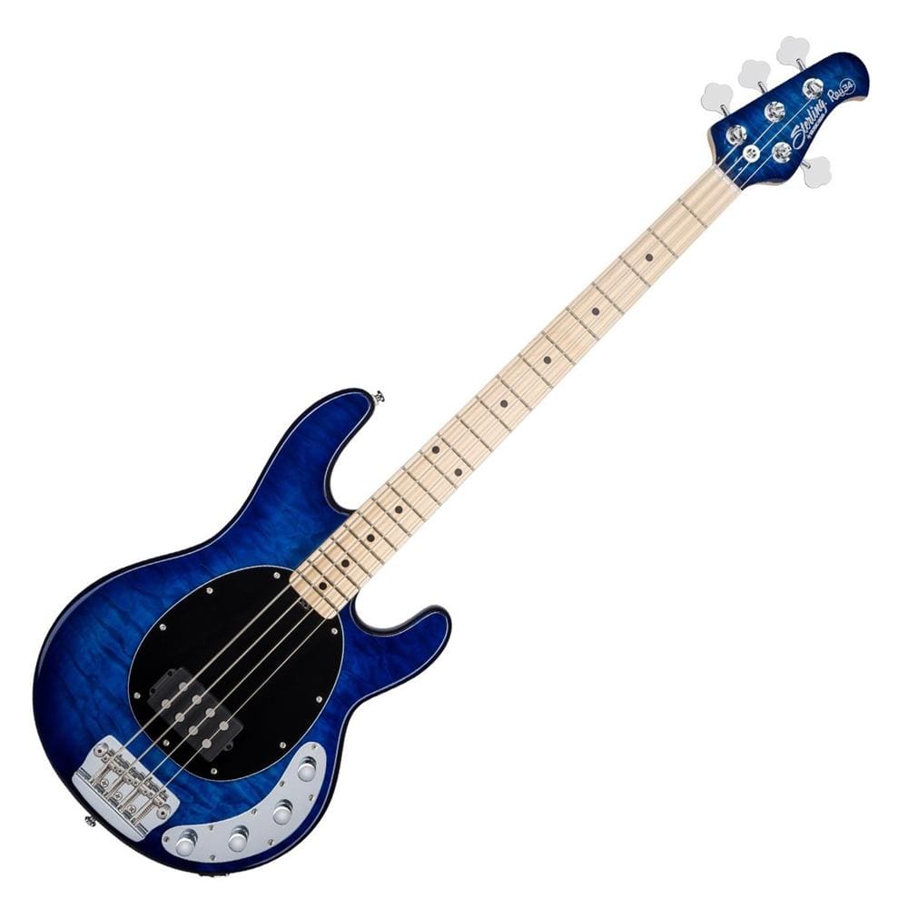 music man bass guitars sterling by music man ray34 qm 4 string electric bass guitar