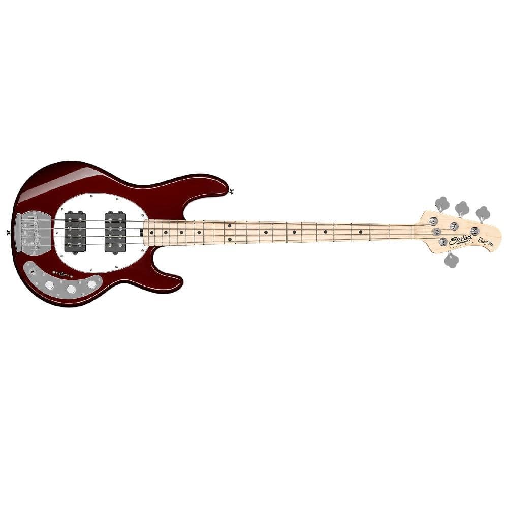 music man bass guitars sterling by music man stingray 4 hh sub series 4-string bass guitar #color_candy-apple-red