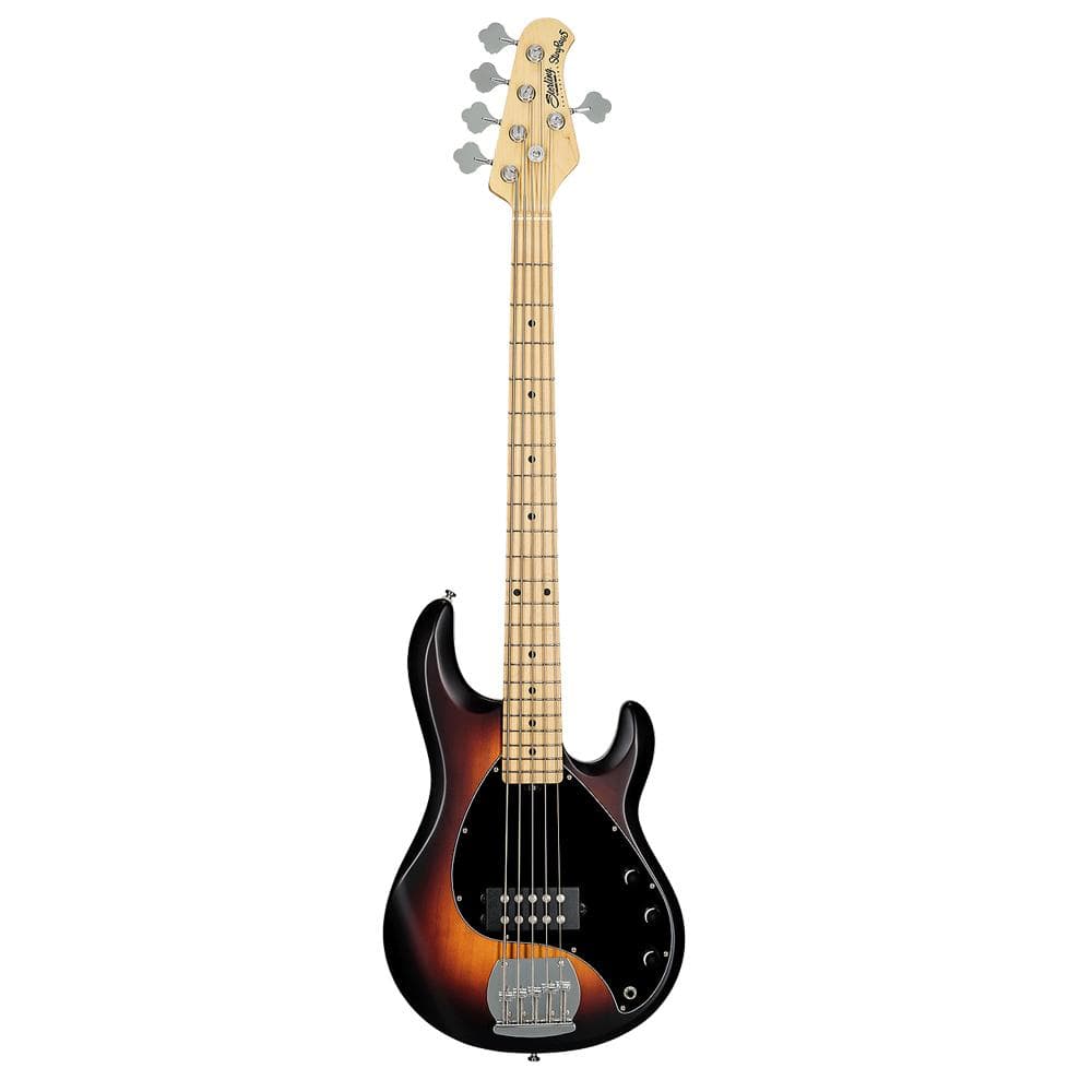 music man bass guitars vintage sunburst satin sterling by music man stingray 5 5-string bass guitar #color_vintage-sunburst-satin